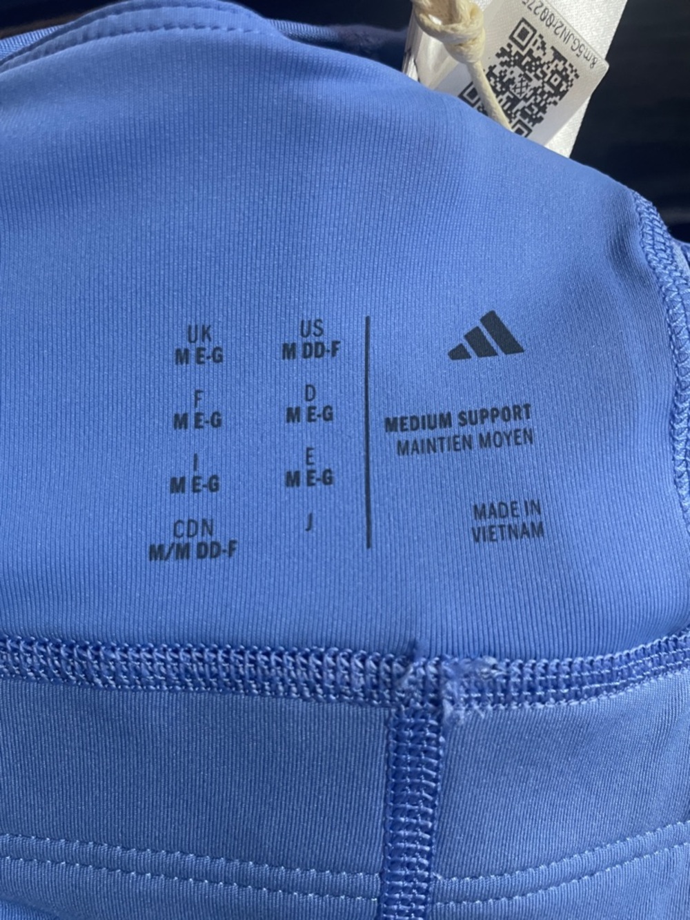 Adidas Run Pocket Medium Support Blue Bra Size Medium NWT - Picture 6 of 6